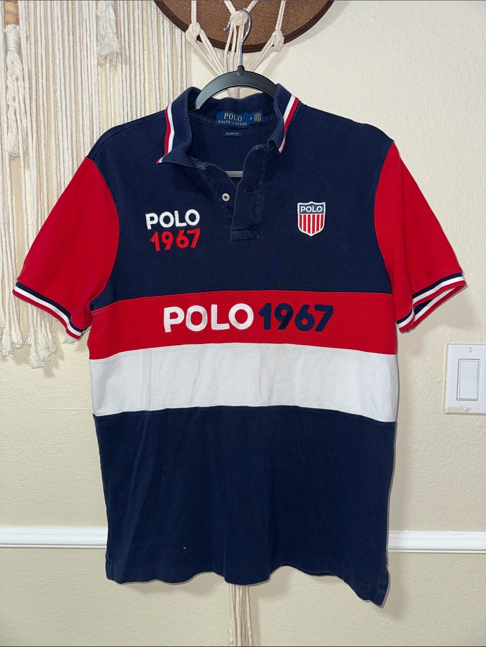 Accepting $25 offer) Ralph Lauren Navy Polo with Contrast Trim